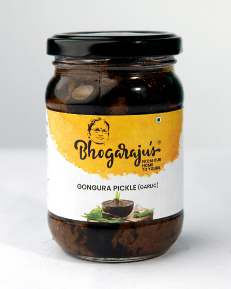 Bhogarajus Gongura with Garlic Pickle - 300 grams (Food Grade Pouch)