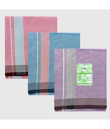 Feather Green - Multicolor Cotton Mens Lungi ( Pack of 3 ) - None