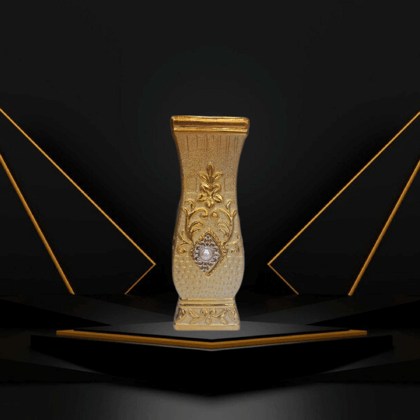 Golden Ceramic Flower Vase
