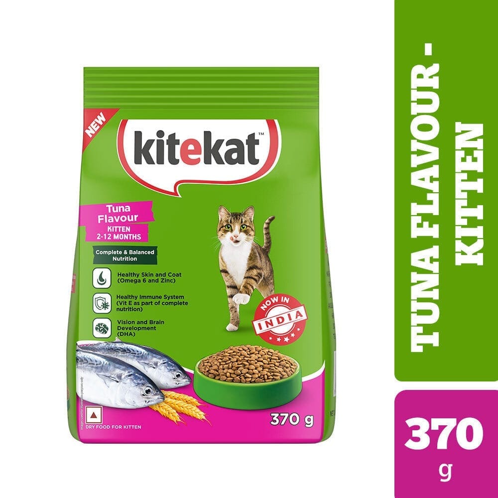 Kitekat Tuna Flavour Kitten (2-12 Months) Dry Cat Food 370g
