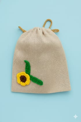 Laxmi Creations Handcrafted Jute Potli | 8"×7" | Lightweight Gift Potli Bag | Jute & Woolen Pouch 20 pc