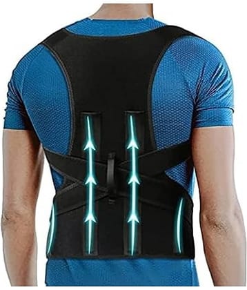Posture Corrector For Women&Men|Dual Metallic Plate At Back Brace Straightener Shoulder Upright Support Trainer For Body Correction&Neck Pain Relief-Free Size, Pack of 1