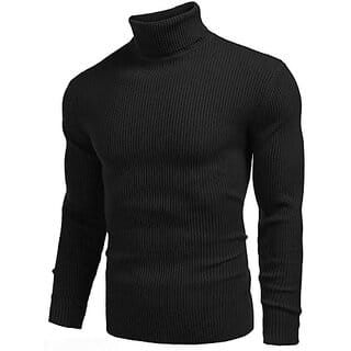 Fashlook Solid Black Full Sleeve Sweaters For Mens