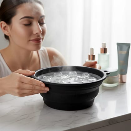 Portable Foldable Silicone Ice Bath Bowl  Collapsible Cold Therapy Tub for Ice Bath, Foot Soak, Spa & Recovery Use (1 Pc)