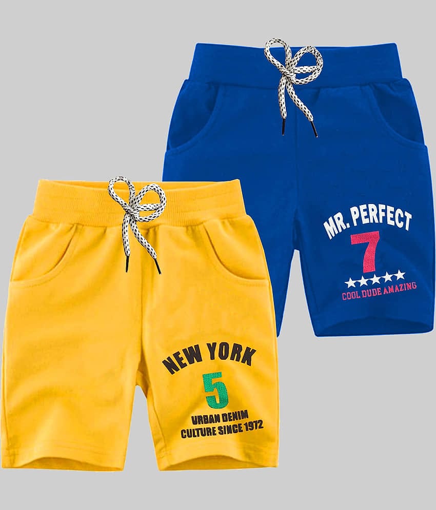 MIST N FOGG Pack of 2 Cotton Blend Shorts For Boys ( Multicolor )