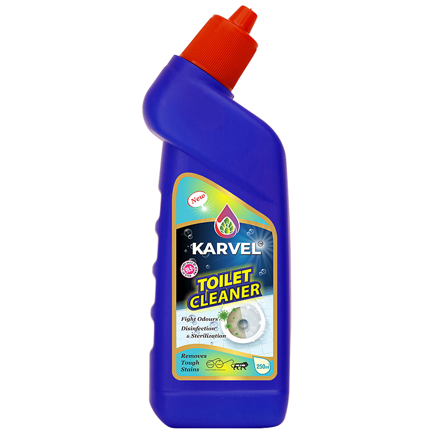 Karvel Toilet Cleaner - Fights Odours, Disinfection, Sterilisation, Removes Tough Stains, 250 ml