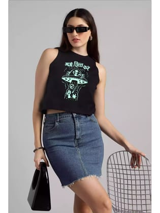 Aao chill kare - Sukhiaatma High Neck Sleeveless Fitted Top-M- 34