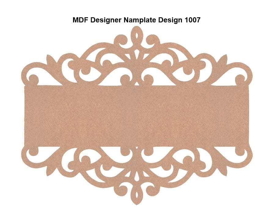 Brand Zero MDF Designer Name Plate Base - Design 1007 - Select Your Preference Of Size & Thickness