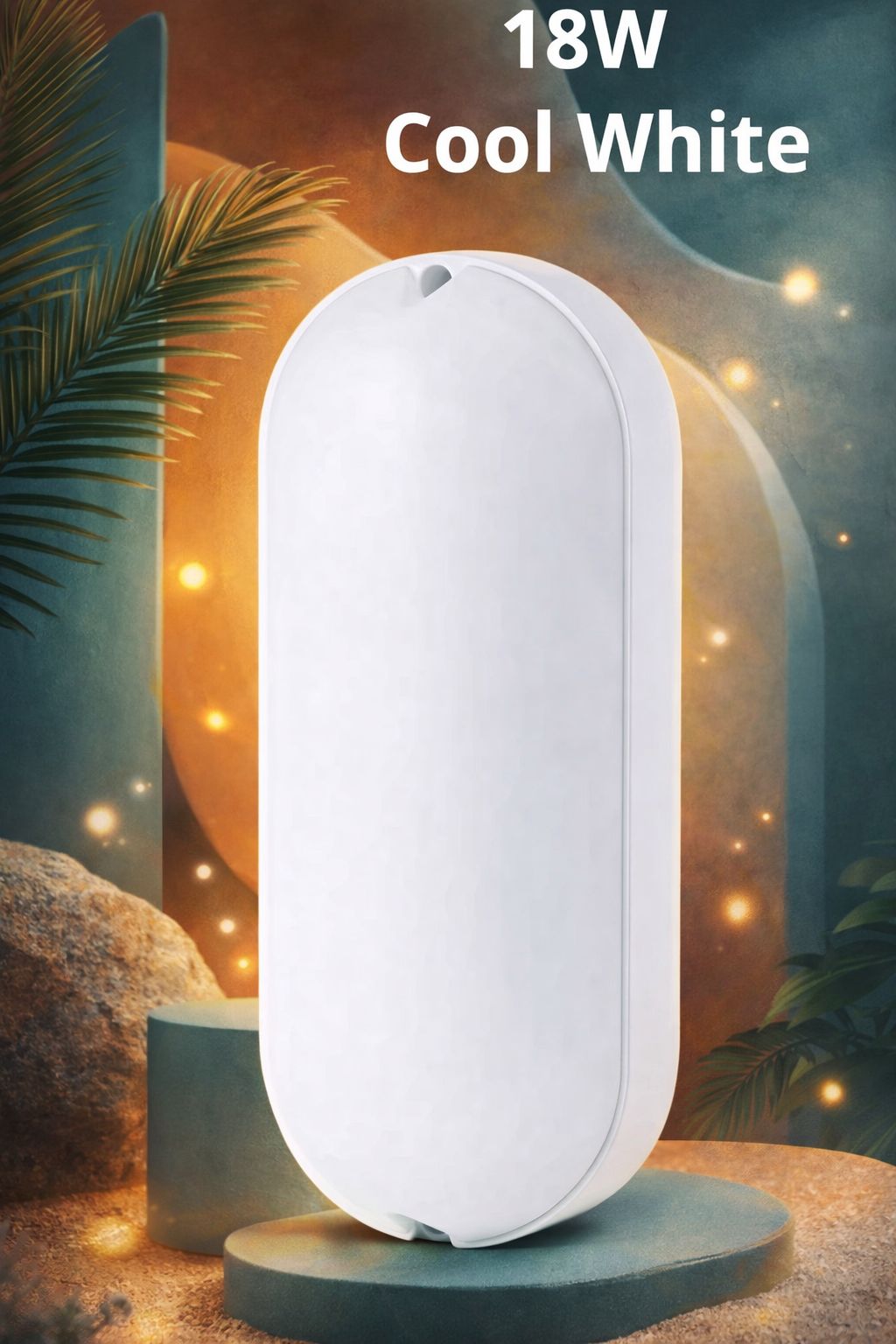 SPARKWORLD 18W Oval Surface LED Ceiling & Wall Light Cool White | High Brightness for Bathroom, Balcony, Kitchen, Corridor