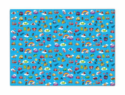 Sky Blue Car Theme Wrapping Paper Gift Rolls, Gift Paper Sheets, Ideal for Birthday Return Gifts, Holidays, Kids Party & Gifting on Special Occasions (Size: 19 x 28.5 inch) -  10