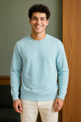 Sky Blue - Fleece Sweatshirt-XS