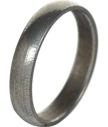 KESAR ZEMS Gray coloured Iron Ring Having Open End for Men and Women Size:20