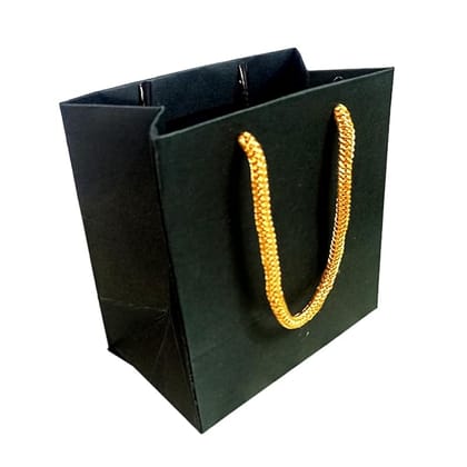 Pack of 25 Luxury Black Gifting Bags with Golden Rope Handles  Stylish Craft Paper Bags for Weddings, Parties, and Festive Gifts