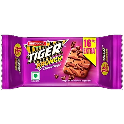 Britannia Tiger Krunch Chocochips Biscuits, 63 g