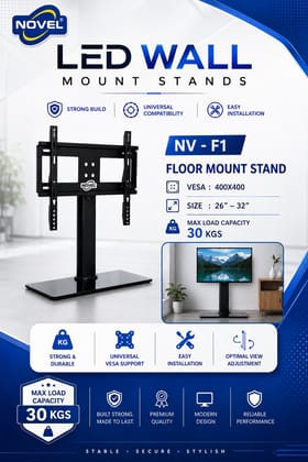 NOVEL NV-F1 Floor Mount Stand for 26–32 Inch LED TV & Monitor | 30 kg Load Capacity