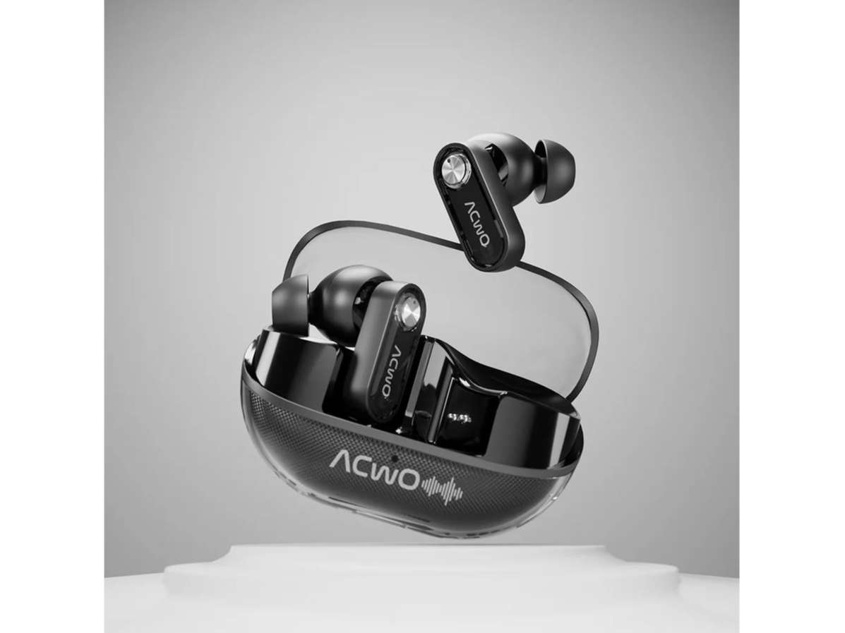 ACwO Dwots 777 Wireless in Ear Earbuds, 50Db Hybrid ANC, Advanced 6 Mics with AI-ENC, Transparency Mode, 3 EQ Modes, Minimal Transparent Design  - Gen Black