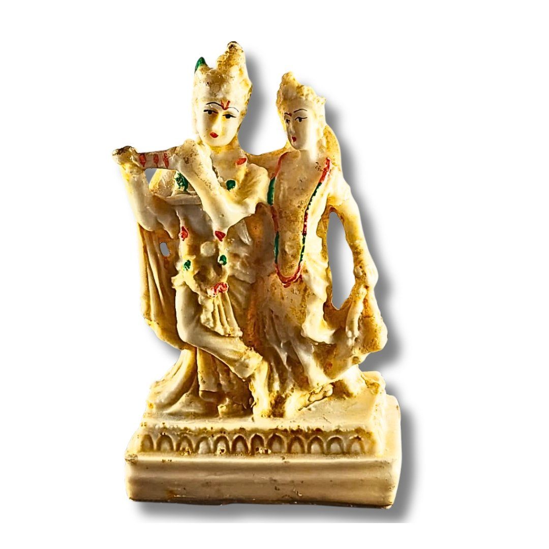 Radha Krishna Ras Leela Idol – 16 x 9 cm Handcrafted Divine Murti of Eternal Love &amp; Devotion for Home Mandir &amp; Spiritual Décor | Saadhya Decors