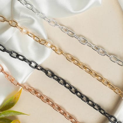 Aluminium Size 8 Mm Width 1 Meter Chain Women Unisex Men-GOLD