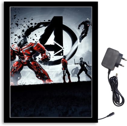 NOKKES Avengers With Team Light Photo Frame 8X10 inch Led Light photo Frame With Light Adaptor Led Light Photo Frame Black Color Photo Frame_AQW145