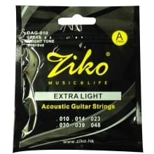 Professional Standard Ziko Extra Light Acoustic Guitar Strings Set With Picks
