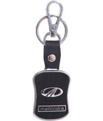 Mahindra Leather Metal Hook Locking Key Chain