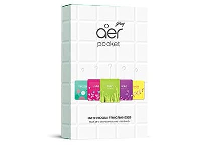 Godrej Aer Pocket Bathroom Fragrance Assorted Pack - 50 g (Pack of 5)
