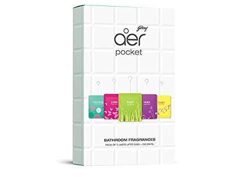 Godrej Aer Pocket Bathroom Fragrance Assorted Pack - 50 g (Pack of 5)