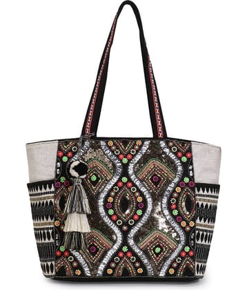 Anekaant White Canvas Tote Bag