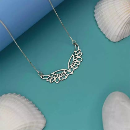 Angel Wings Pendant Necklace-Silver