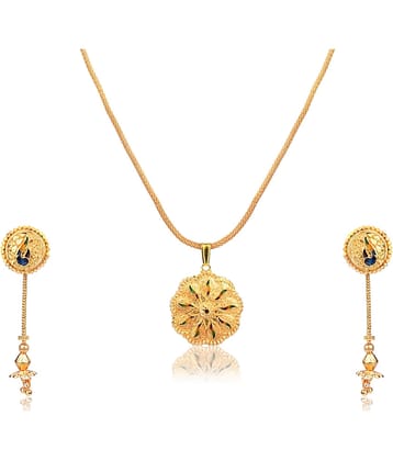 Darshini Designs - Yellow Pendant set ( Pack of 1 )