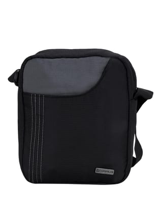 COSMUS Stitchwell Cross Body Sling Bag - Shoulder Side Bag - Multipurpose - 10 Inch Tablet/Ipad Sling Bag (Black & Dark Grey, Unisex-Adult) COSMUS Stitchwell Cross Body Sling Bag - Shoulder Side Bag - Multipurpose - 10 Inch Tablet/Ipad Sling Bag (Black &