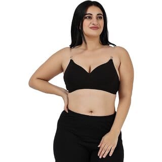 Women Black  light padded full coverage bra