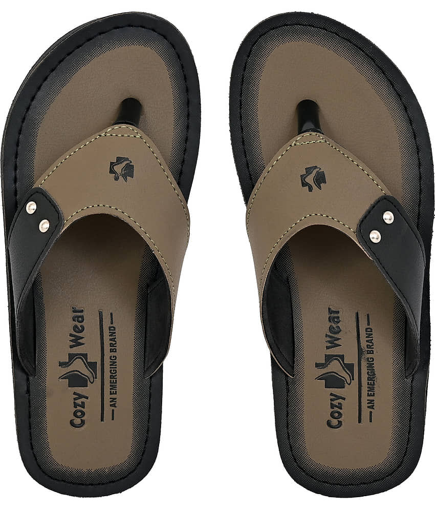 Cozy Wear Green Men's Thong Flip Flop