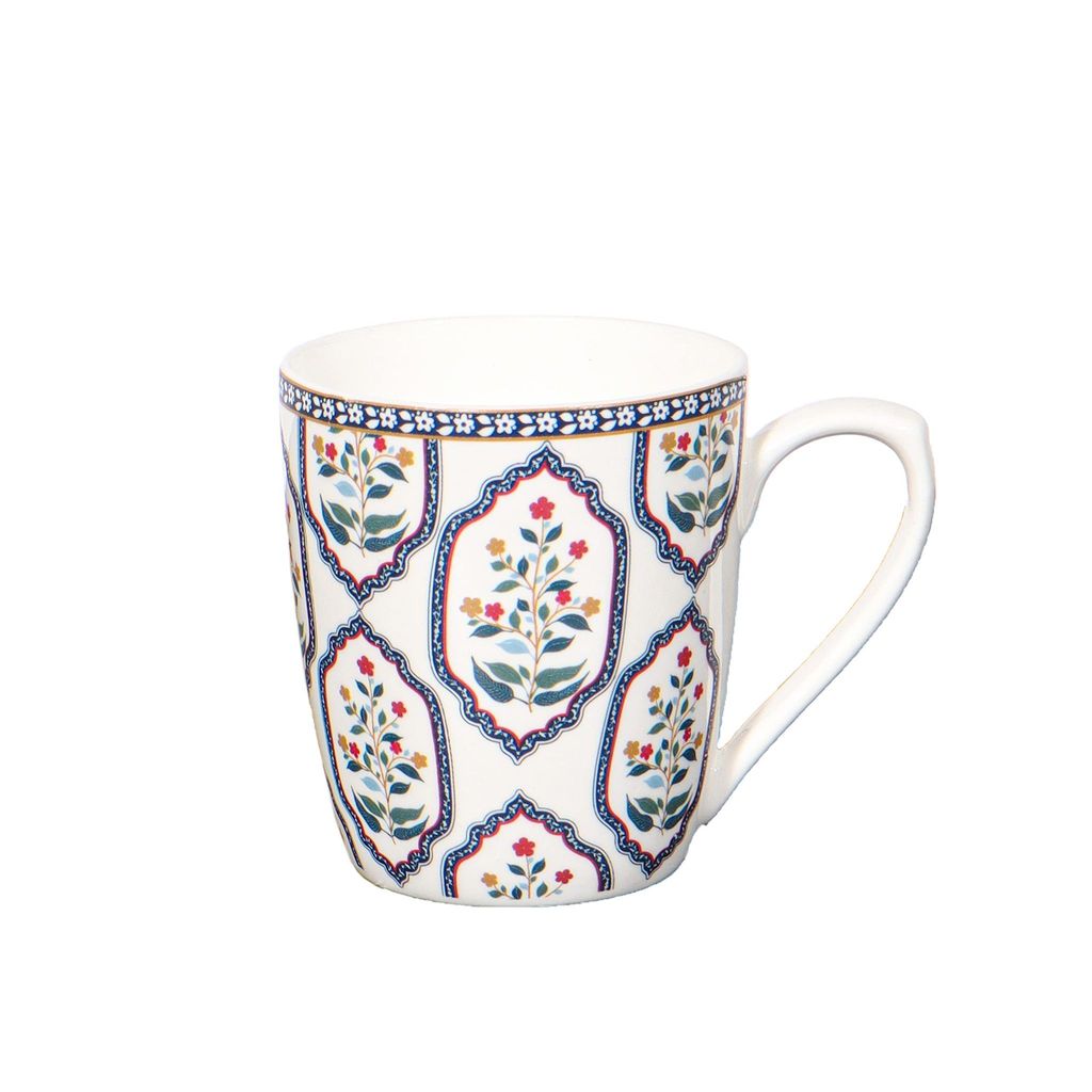 Femora Desh ki Mitti Fine Bone China Tile Petals, Tea Cup, 160 ML, Orchid Multicolor