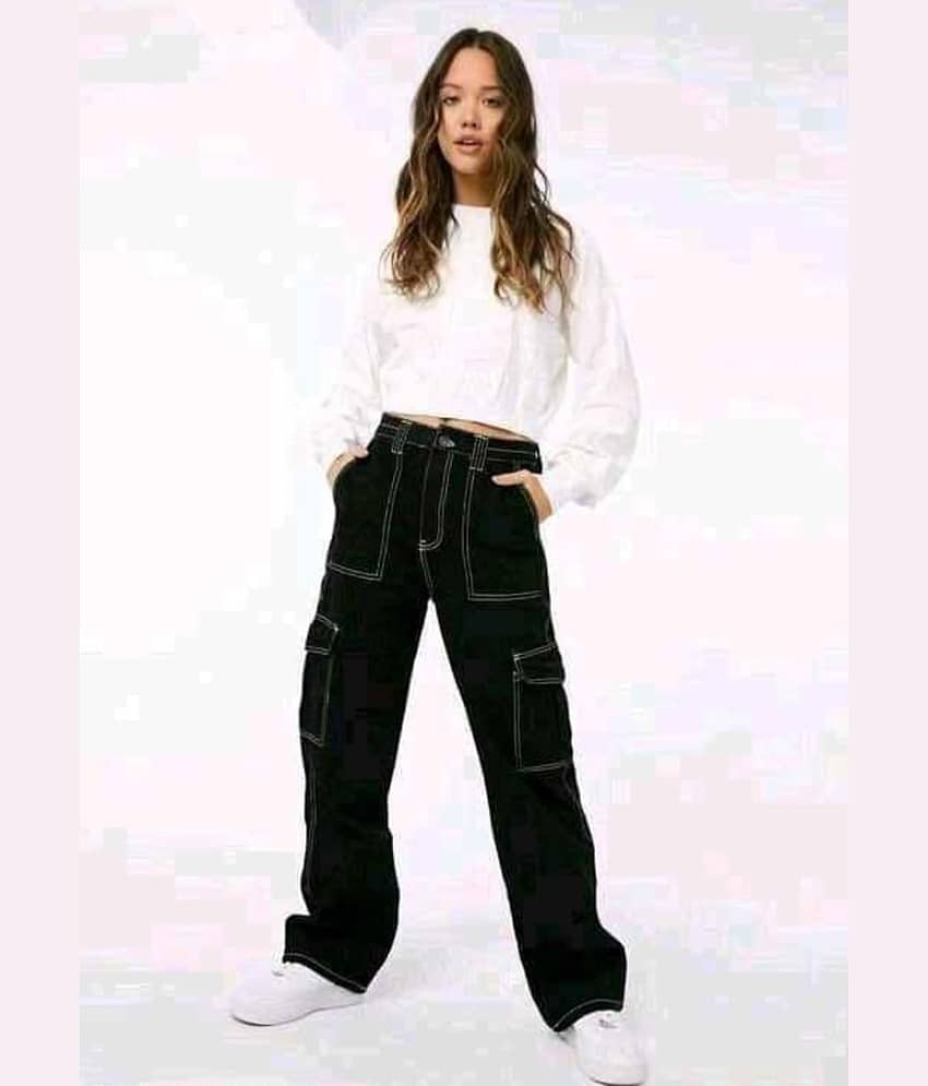 Star4well - Black Denim Relaxed Fit Women's Jeans ( Pack of 1 )