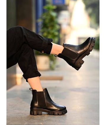 Shoetopia Black Women's Ankle Length Boots