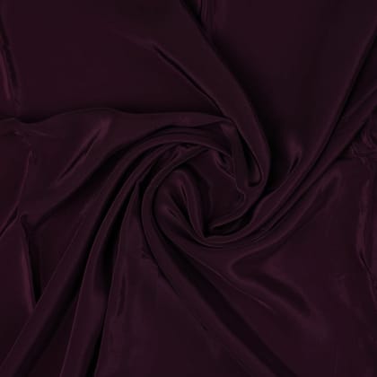 Wine Colour Natural Crepe Plain Dyed Fabric-Viscose / Natural Crepe / 110 CM | 43 Inch