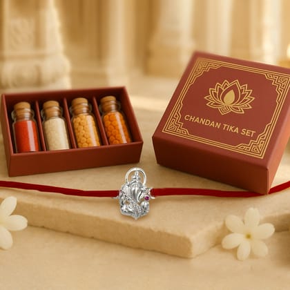 Pure 92.5 Sterling Silver Ganpati Rakhi