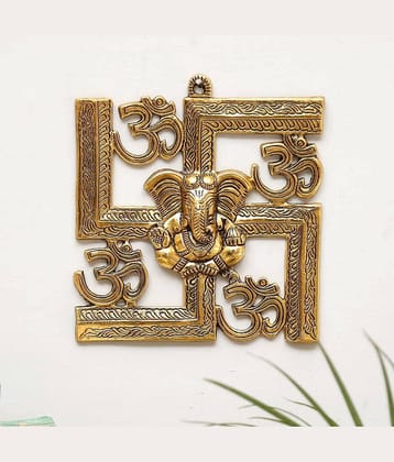 KridayKraft Aluminium Lord Ganesha Idol ( 21 cm )