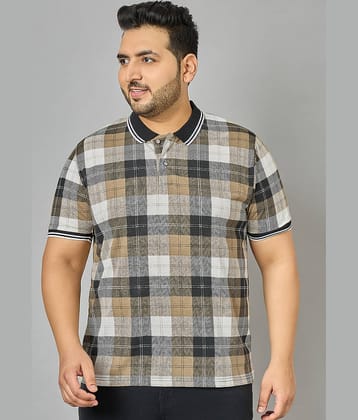 AUSTIVO Pack of 1 Cotton Blend Regular Fit Checks Half Sleeves Men's Polo T Shirt ( Multicolor )
