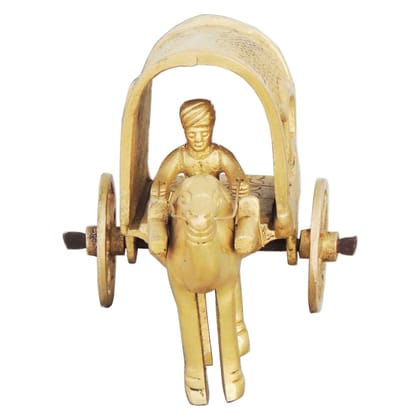 Brass Showpiece Camel Cart Roof Statue, Height : 3 Inch (BSMAS087)