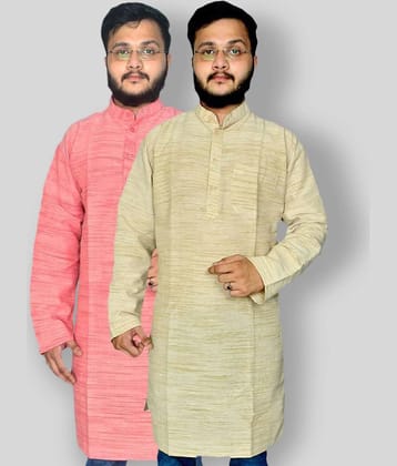 DESHBANDHU DBK - Multicolor Cotton Men's Regular Kurta ( Pack of 2 )