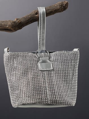 Hilary Silver Tote Bag-Sling Bag