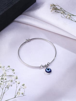 NVR Women Silver-Plated Evil Eye Rakhi With Roli Chawal-Freesize / Silver / Alloy