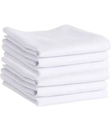 THRIFTKART White Cotton Men's Handkerchief ( Pack of 12 )