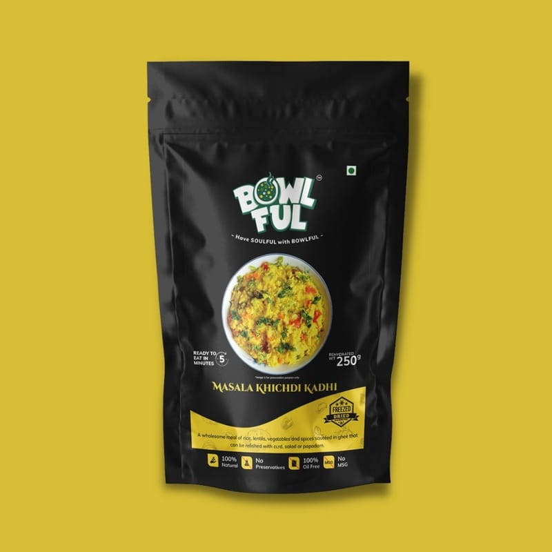 Bowlful Masala Khichdi Kadhi - 48g Net, Spiced Rice-Lentil-Veg Mix with Kadhi