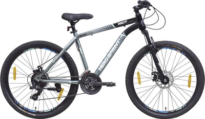HERO RIOT 26 T (inch) Mountain Cycle (21 Gear, Grey, Black, Only Front Suspension)