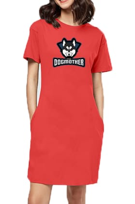 T-shirt Dress With Pockets - The Dogmother Husky (6 Colours) (Slim Fit)