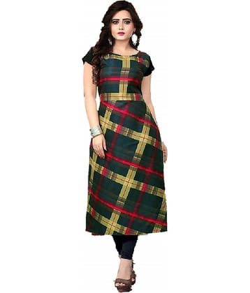 AK FASHION MALL Pack of 1 Crepe Printed Straight Women's Kurti - ( Multicolor )