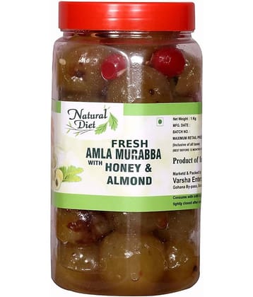 Natural Diet Fresh Honey AMLA MURABBA with Almonds 1kg (The Orignal Love is Eating Grandma's Food) Pickle 1 kg